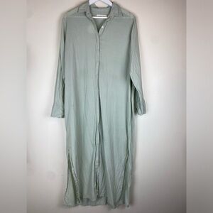 OLYMPIA ETAL Long Sleeve Button Front Maxi Shirt Dress size Small
